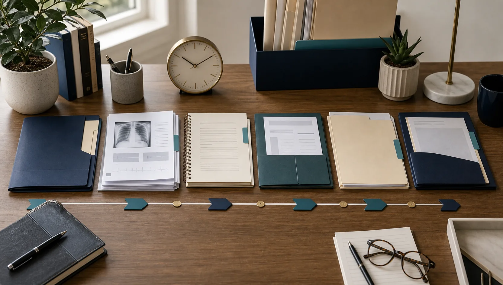 TPD claim timing review showing policy review, medical evidence, work history, insurer assessment and decision review files set out along a staged timeline.